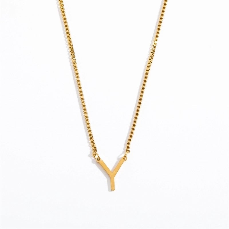 201 Stainless Steel 304 Stainless Steel Gold Plated Minimalist Letter Pendant Necklace