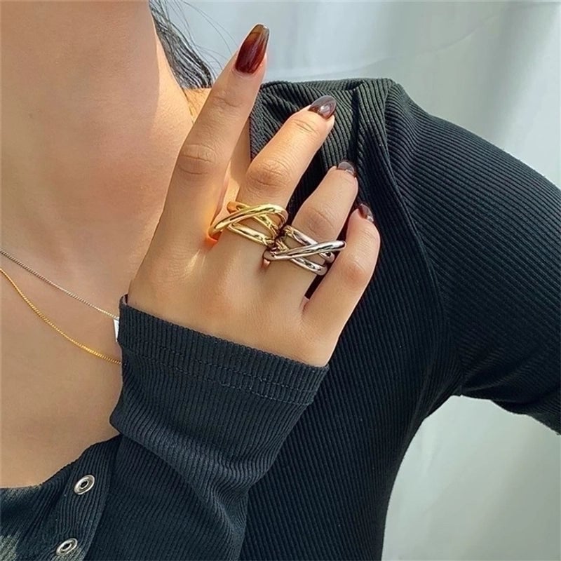 Stainless Steel 18K Gold Plated Fashion Geometric No Inlaid