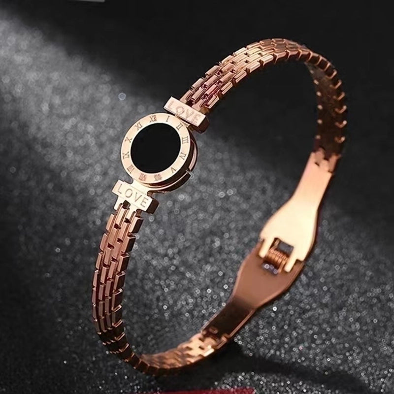 Minimalist Round Titanium Steel Plating Bangle 1 Piece