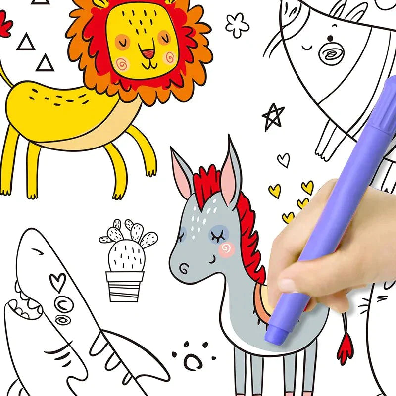 KIDS DIY DRAWING PAPER ROLL SHEET + FREE MARKERS