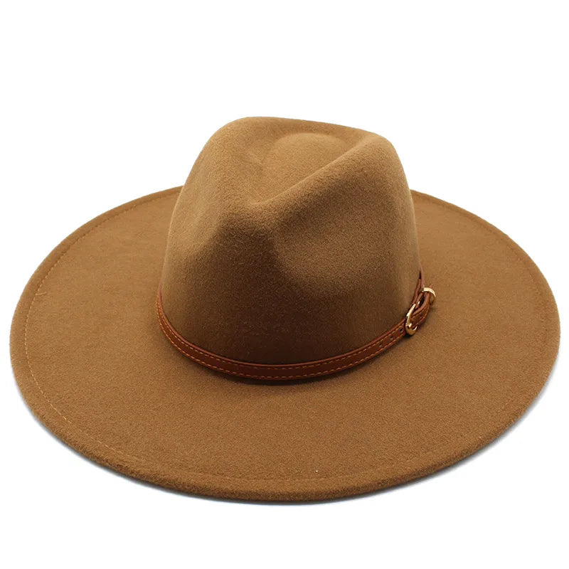 British Style Hat Harajuku Style 9.5cm Large Edge Woolen Top Hat For Men And Women Warm Jazz Hat For Autumn And Winter