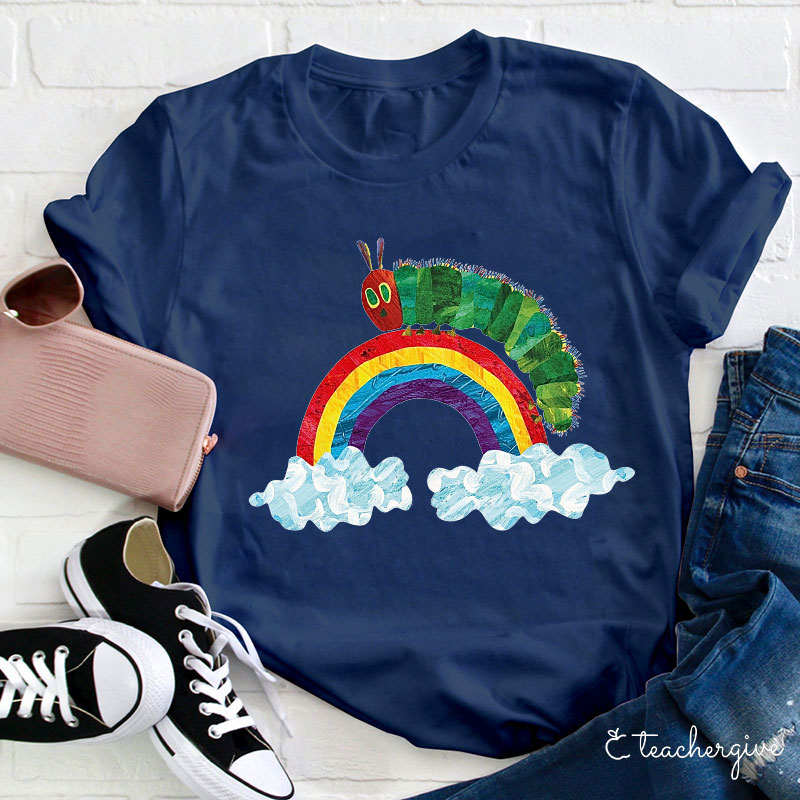 The Very Hungry Caterpillar Rainbow Teacher T-Shirt