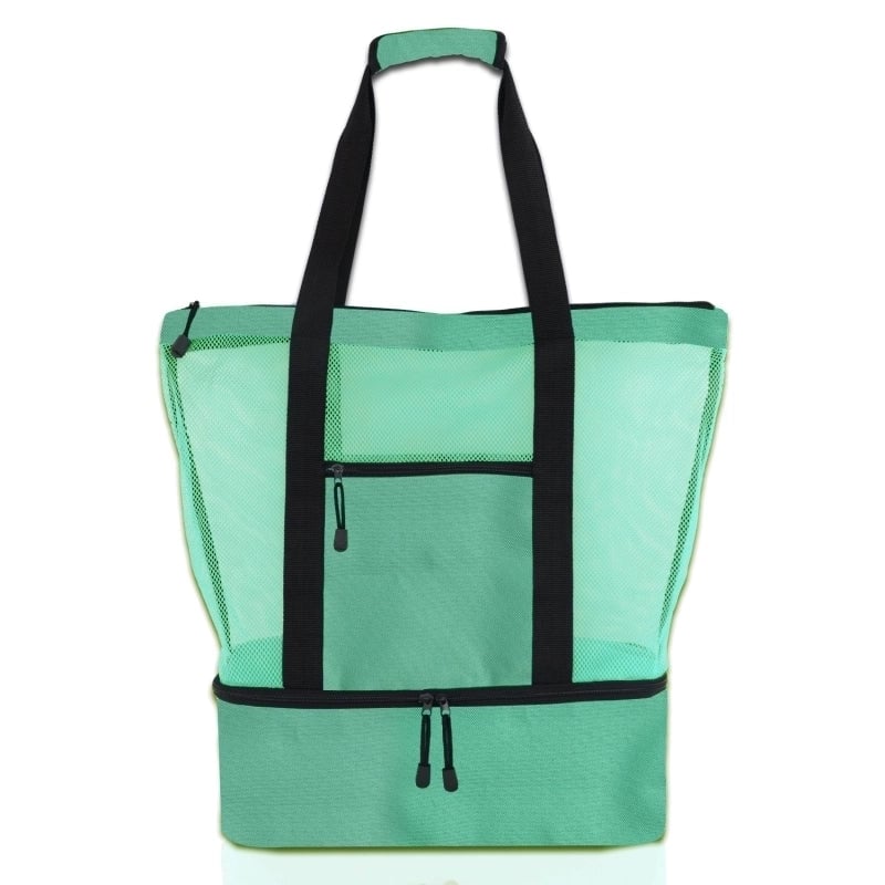 Unisex Basic Classic Style Solid Color Polyester Net Travel Bags