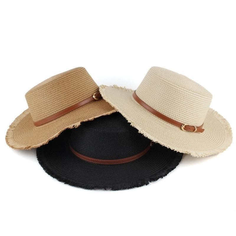 Unisex Minimalist Solid Color Straw Hat