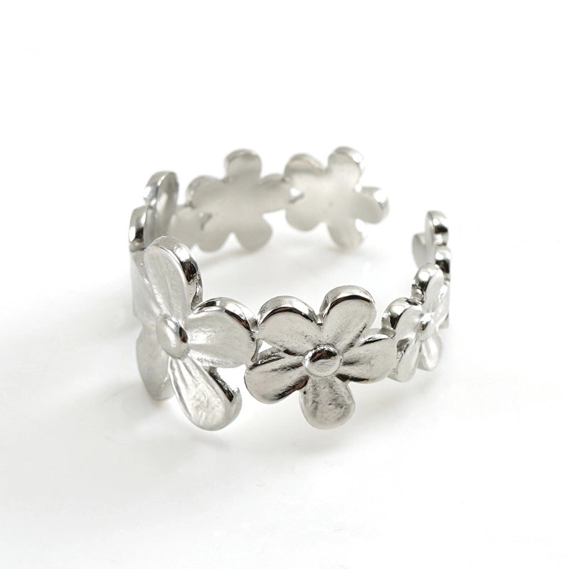 Retro Geometric 304 Stainless Steel Titanium Steel 18K Gold Plated Plating Stainless Steel Rings