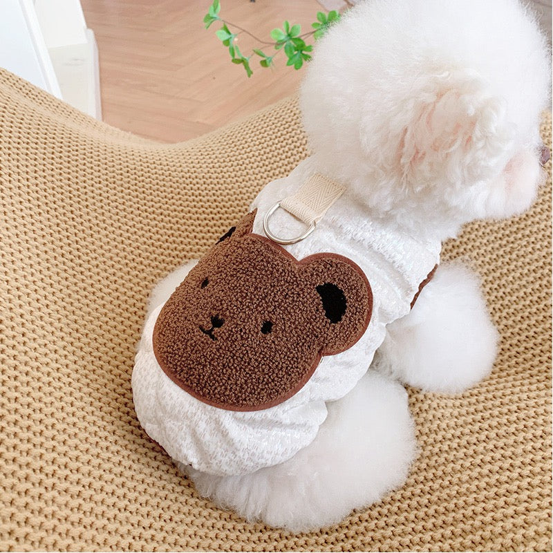 Bear Pattern Dog Jumpsuits/Vest Harness