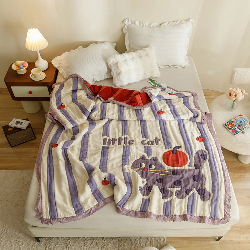 Cute Animal Cartoon Cotton Summer Blanket Bedding