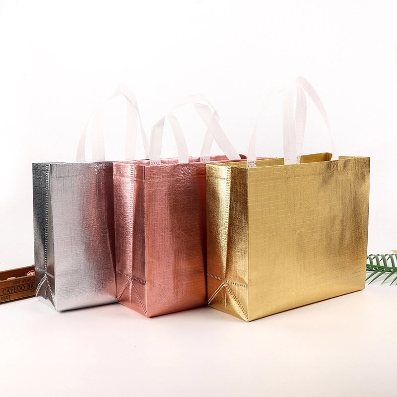 Currency Rose Gold Laser Bag Spot Hot Press Color Printing Laser Aluminum Film Clothing Shopping Non-woven Bag