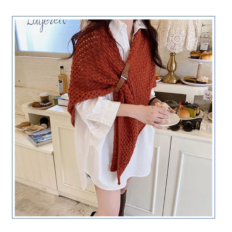 Women's Minimalist Classic Style Solid Color Polyester Shawl