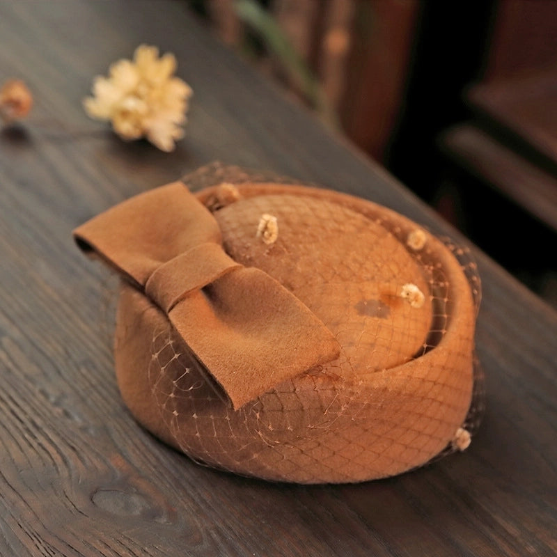 Women's Minimalist Solid Color Flowers Eaveless Fedora Hat