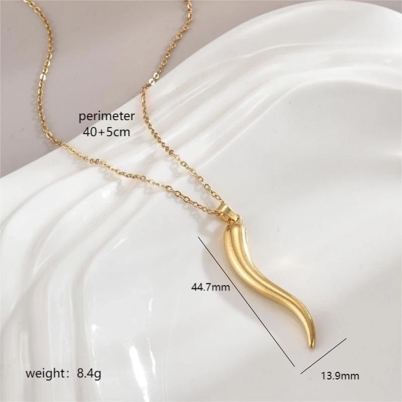 Stainless Steel 18K Gold Plated Minimalist Plating Solid Color Necklace