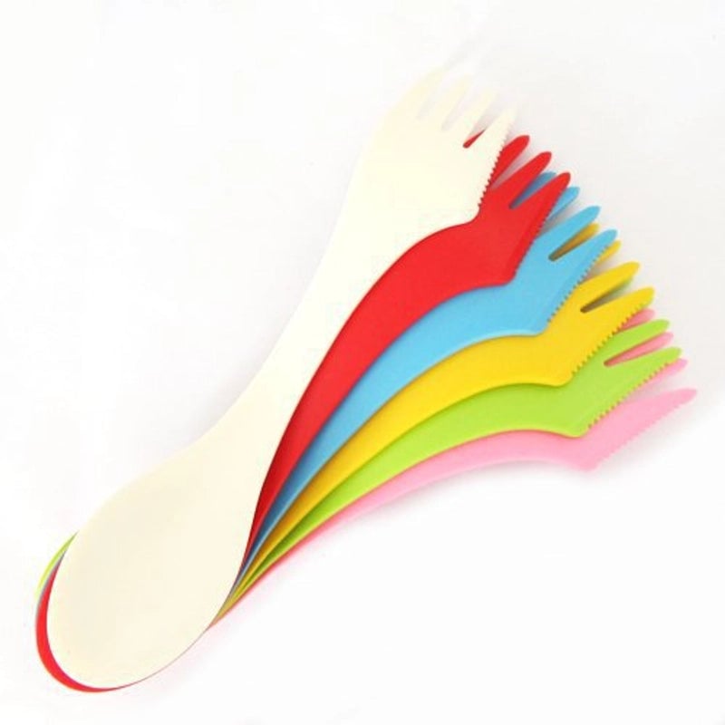 Knife. Fork And Spoon (three In One)(6 Pack) Gift Portable Knife. Fork And Spoon (6 Color 6 Price)