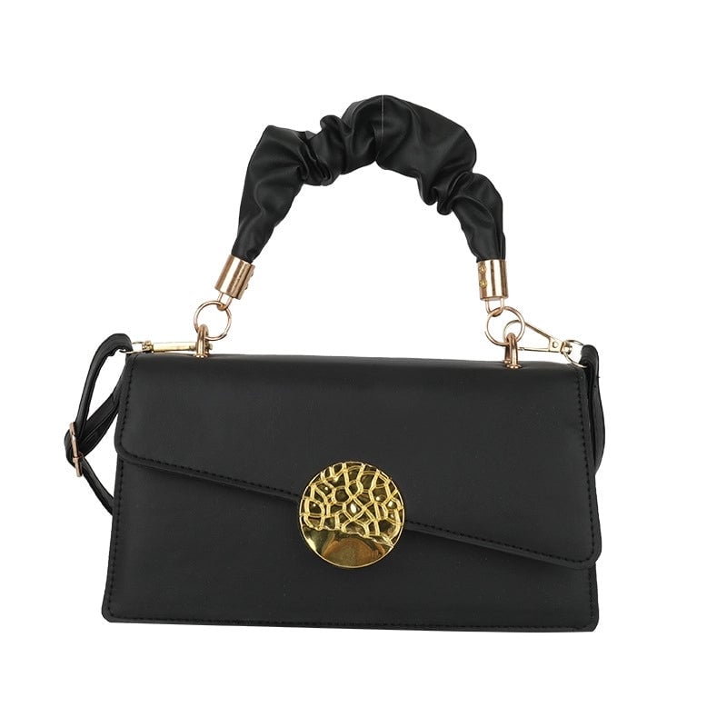 Women's Medium Pu Leather Solid Color Streetwear Square Magnetic Buckle Crossbody Bag