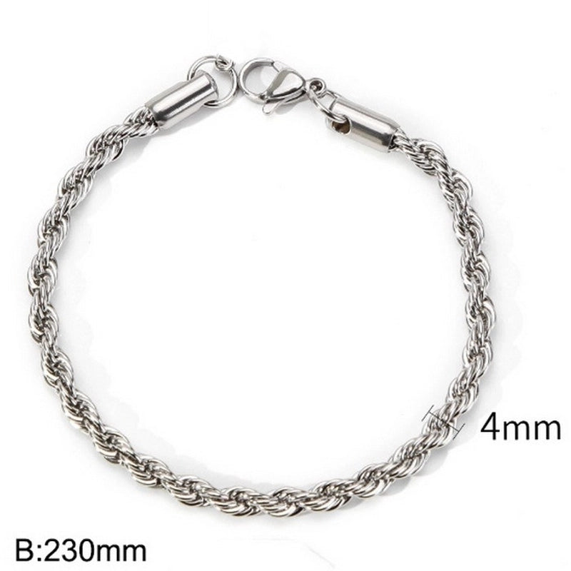 Minimalist Twist Stainless Steel 18K Gold Plated Bracelets In Bulk