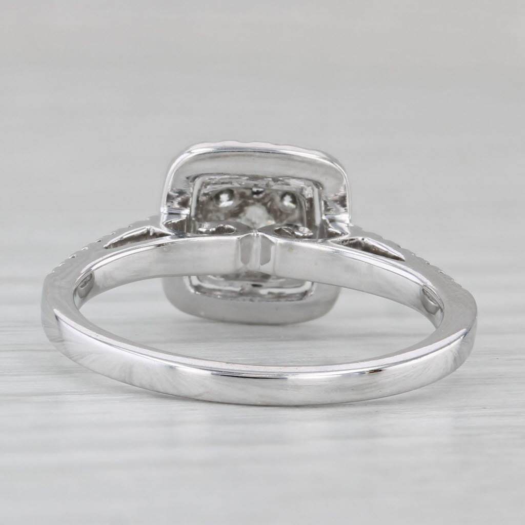 0.27ctw Diamond Cluster Halo Engagement Ring 14k White Gold Size 7