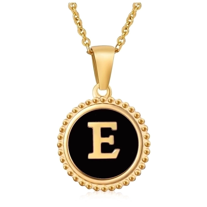 Stainless Steel Fashion Enamel Plating Letter Pendant Necklace