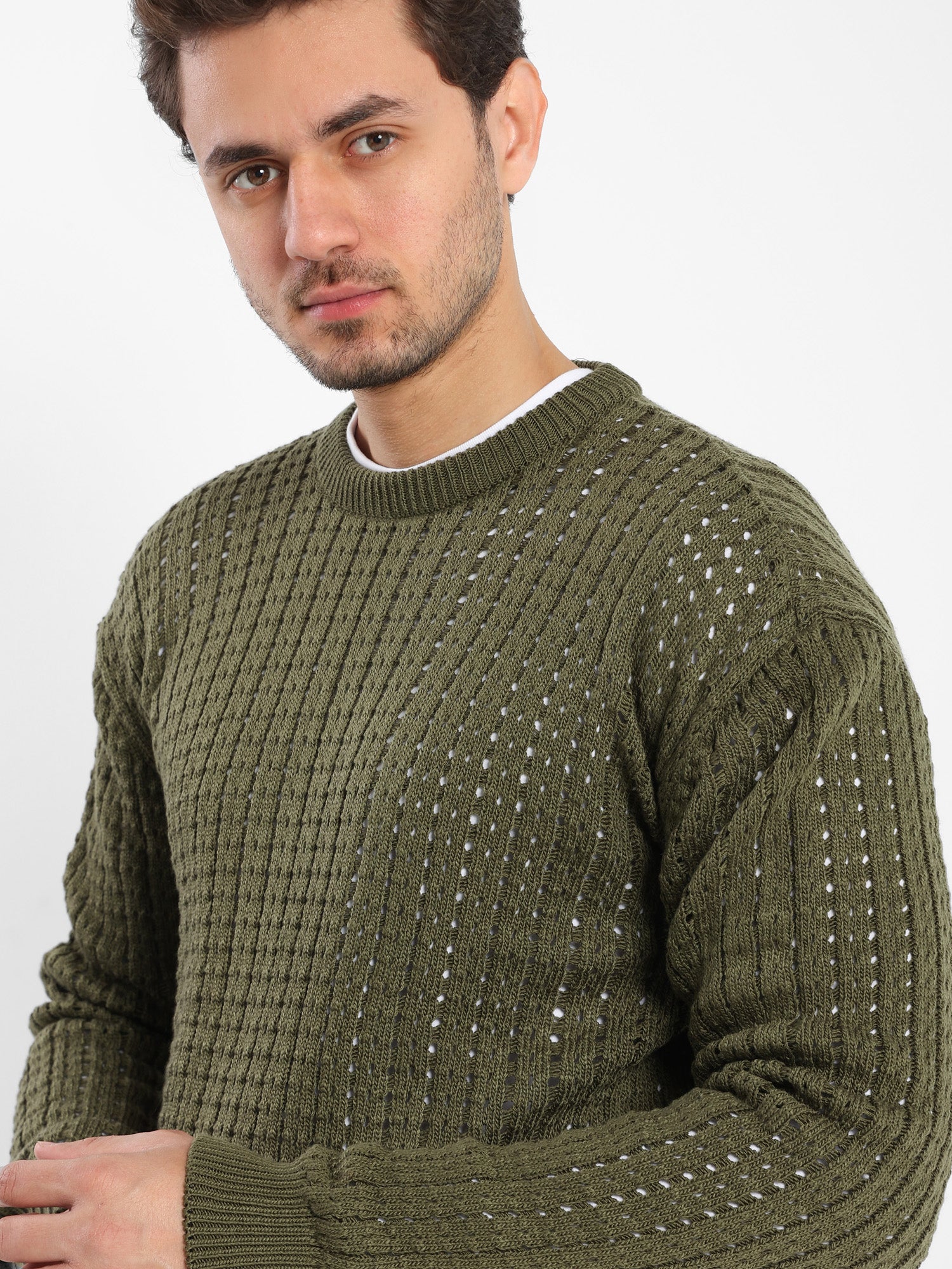 Casual Perforated Pullover
