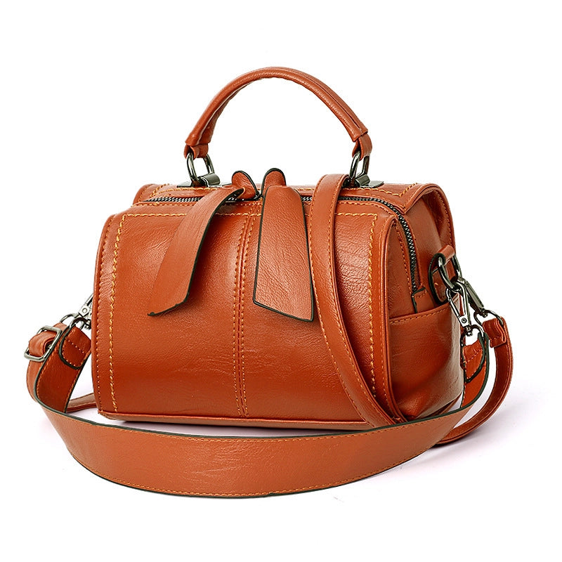 Women's Large PU Solid Color Elegant Streetwear Square Zipper Shoulder Bag