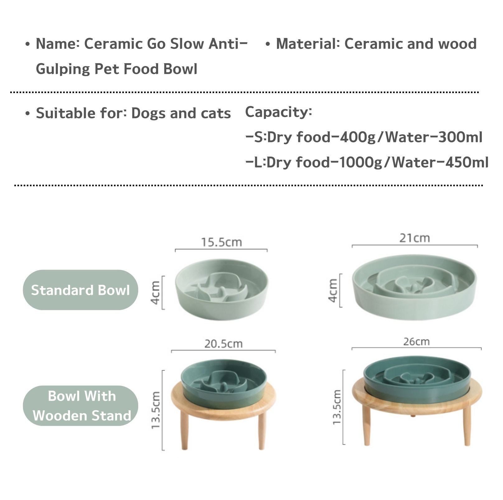 Ceramic Slow Feeder Pet Bowl for Dogs and Cats