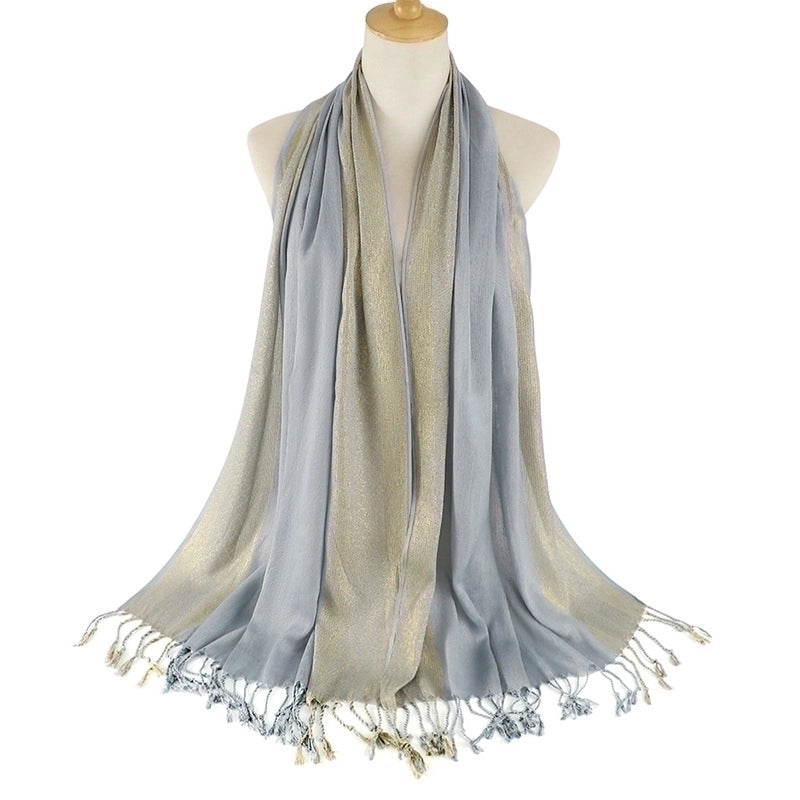 Women's Minimalist Color Block Cotton Scarf