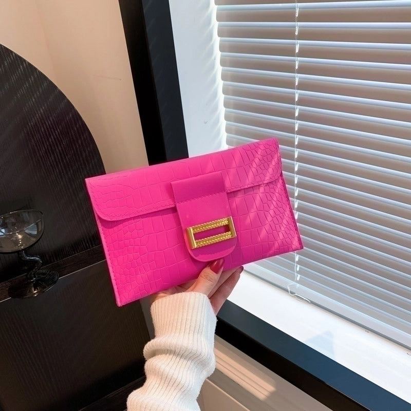 Women's All Seasons Pu Leather Solid Color Sexy Square Magnetic Buckle Clutch Bag