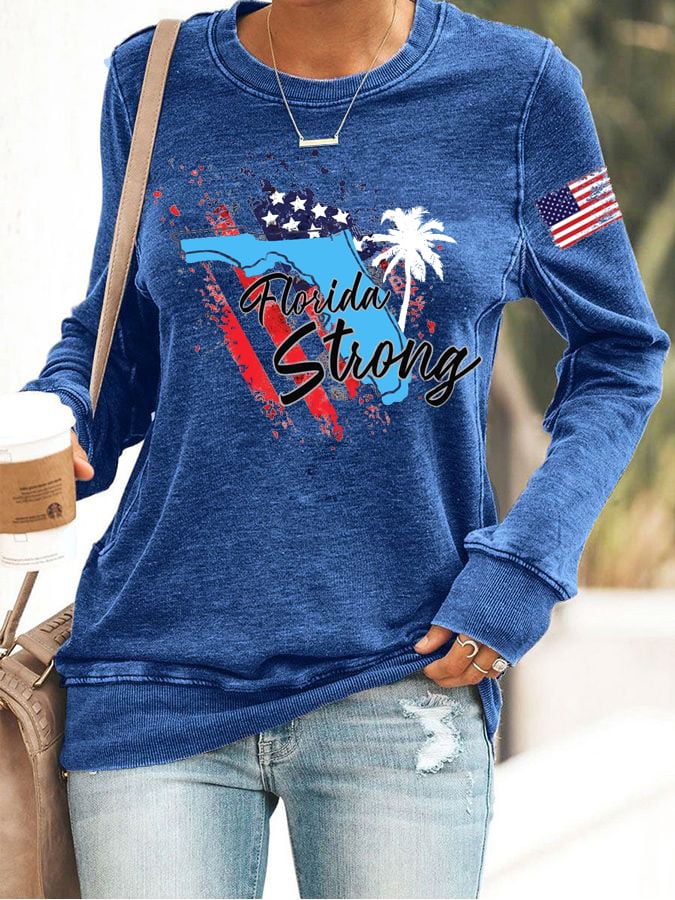 Women's Florida  Strong Mitton Hurricane Print Sweatshirt