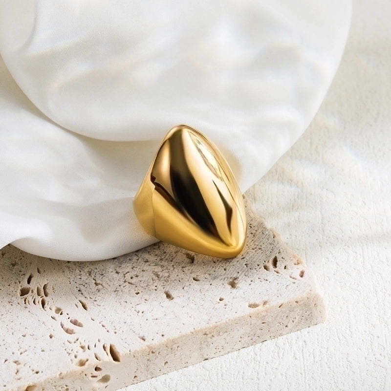 2 Pieces IG Style Minimalist Geometric 304 Stainless Steel 18K Gold Plated Plating Stainless Steel Rings