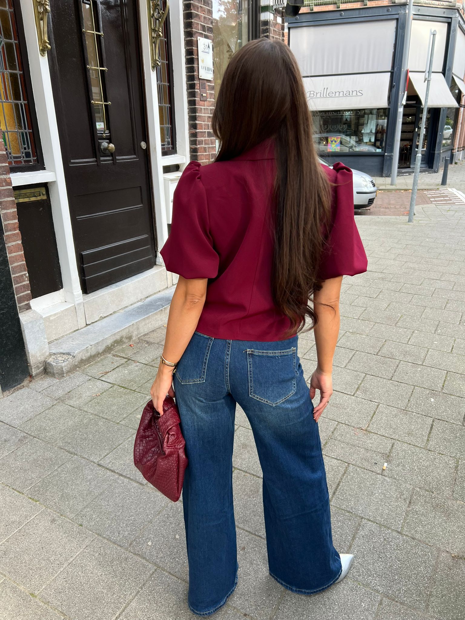 Kylie Short Sleeve Blazer Bordeaux