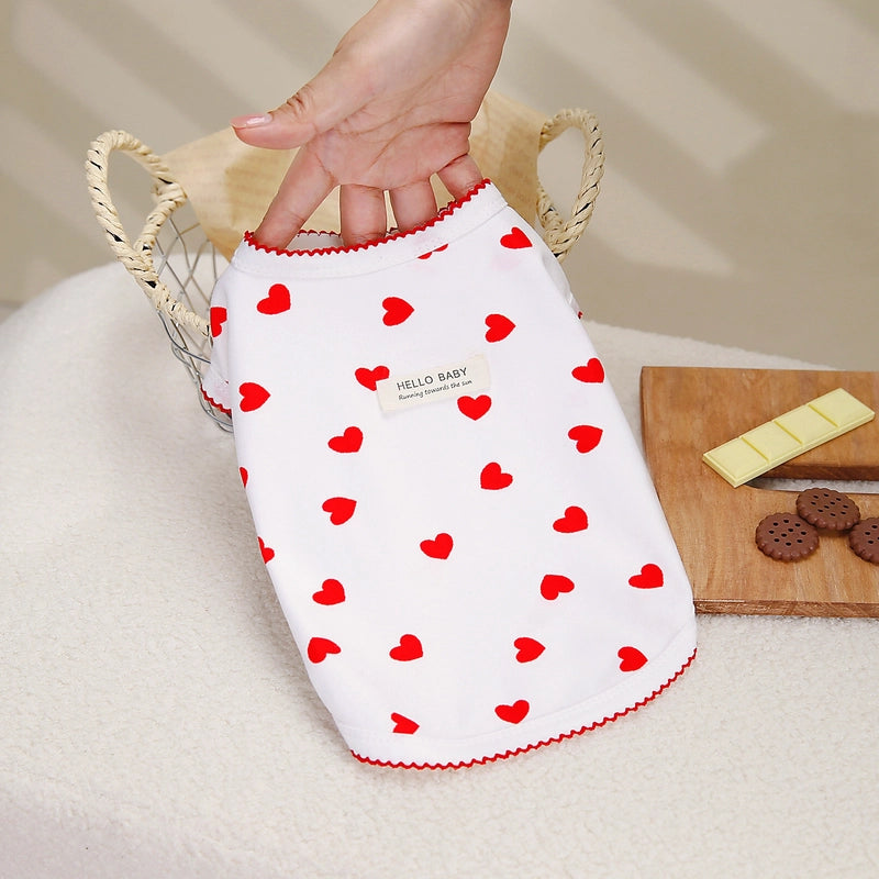 Casual Polyester Heart Shape Pet Clothing