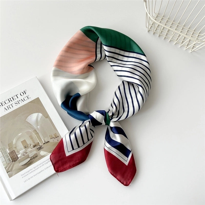 Women's Preppy Style Sweet Minimalist Plant Polyester Printing Silk Scarf