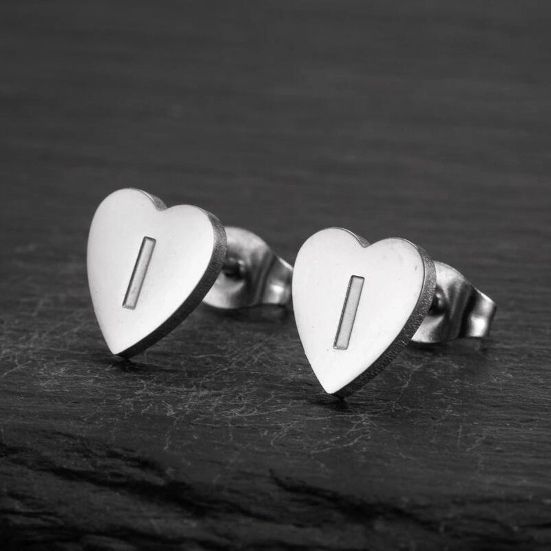 1 Pair Fashion Letter Heart Shape Plating 304 Stainless Steel 18K Gold Plated Ear Studs