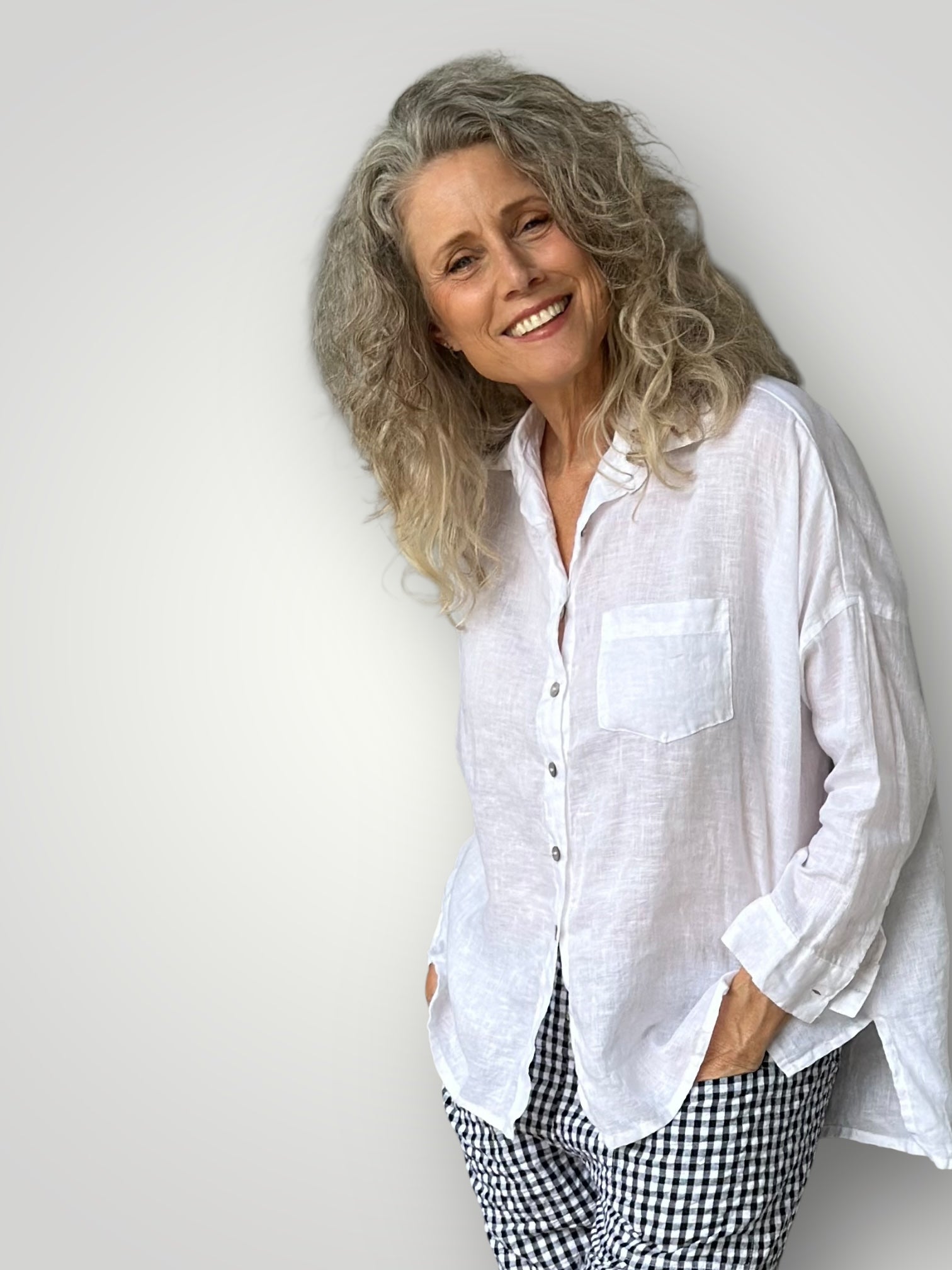 rosie shirt - white linen