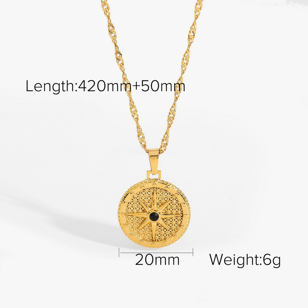 Stainless Steel Eight-Pointed Star Necklace Ins Clavicle Chain Titanium Steel Necklace