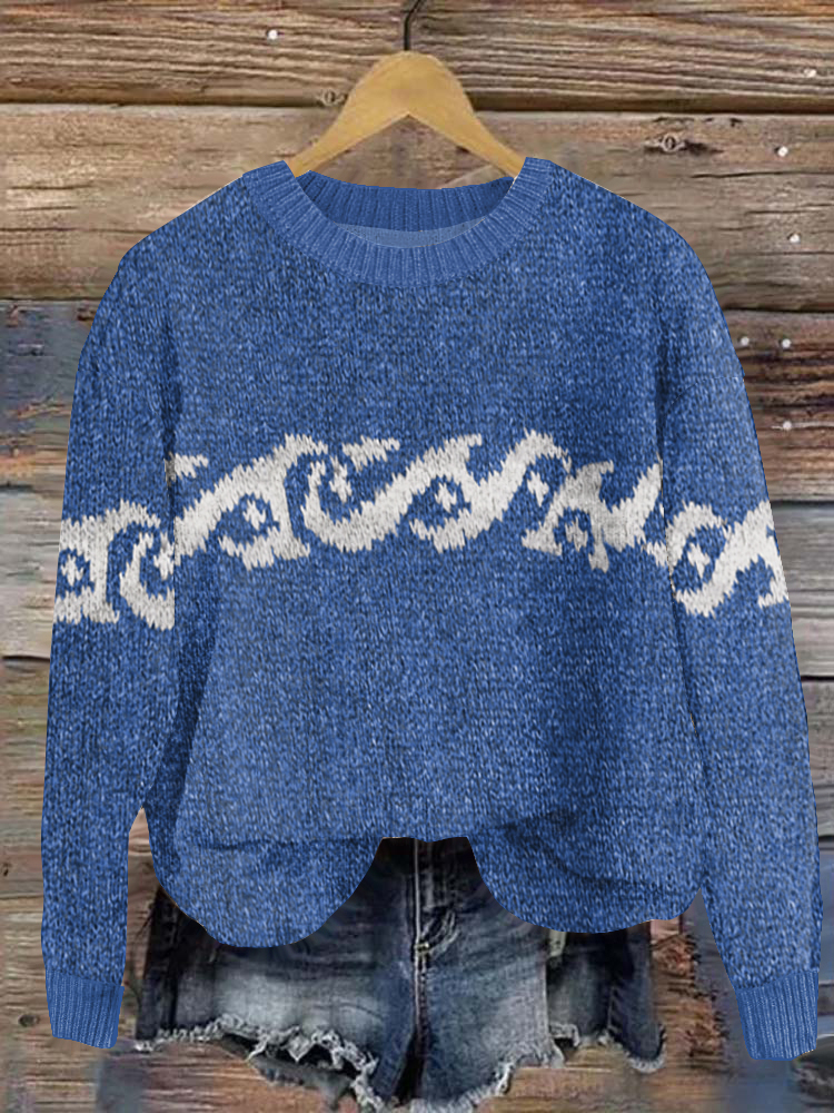 Vintage Surf Knit Island Jacquard Comfy Sweater