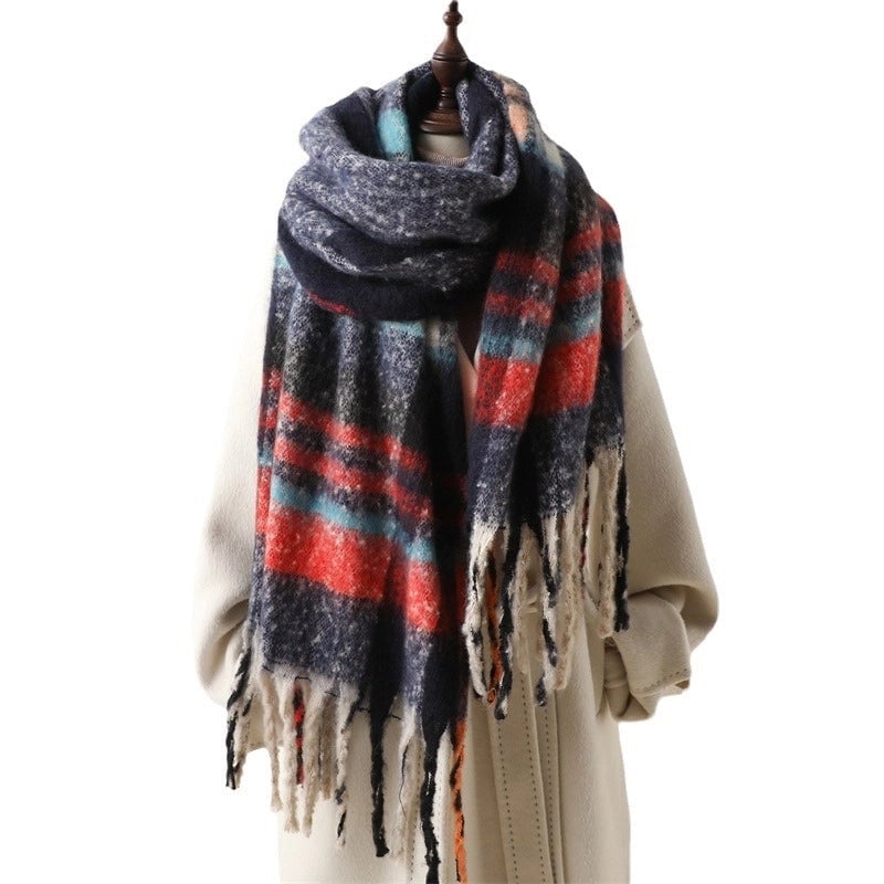 Women's Business Basic Streetwear Plaid Polyester Tassel Scarf