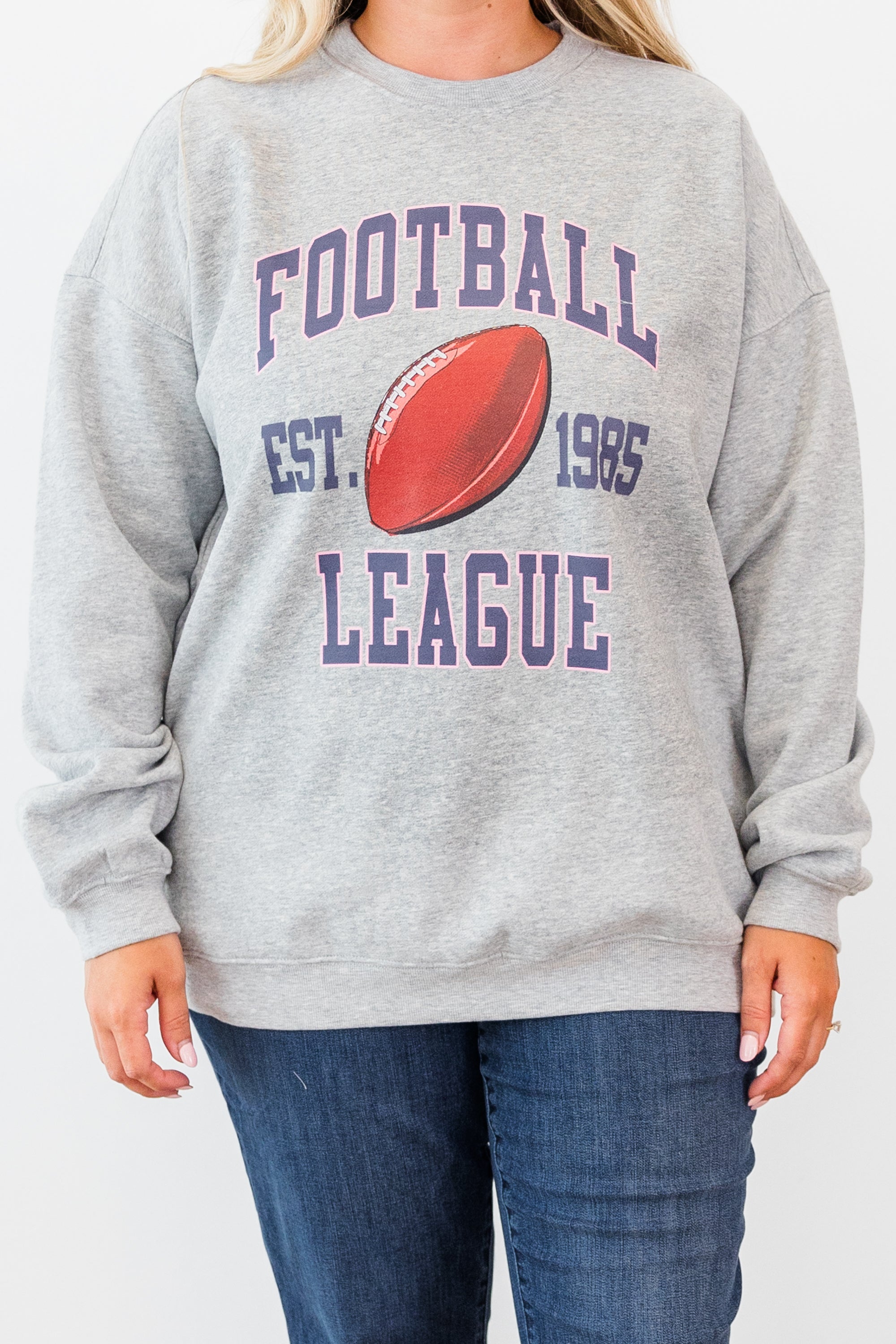 Cozy On Game Day Pullover. Heather Gray