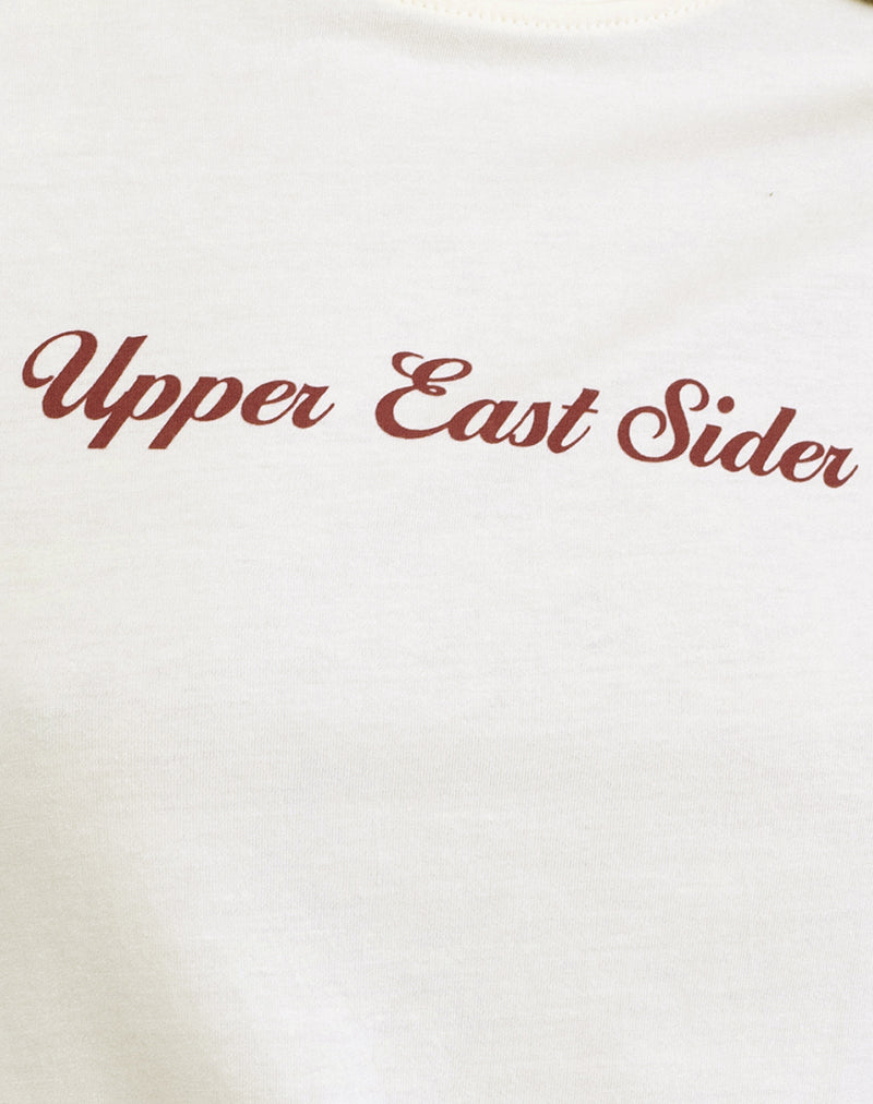 Saki Tee in Ivory with Upper East Sider Print