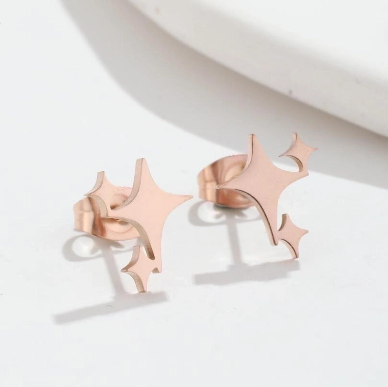 Minimalist Star Stainless Steel Plating Ear Studs 1 Pair