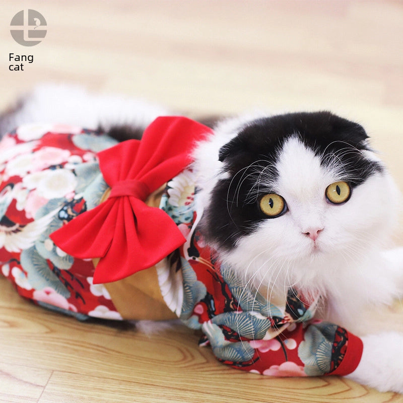 Pet Clothes For Cats Dogs Corgi Teddy Shiba Inu Small Size Trendy Flamingo Pattern Autumn/winter