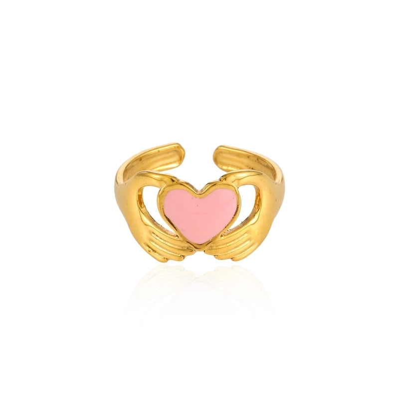Elegant Minimalist Geometric 304 Stainless Steel Enamel Stainless Steel Rings
