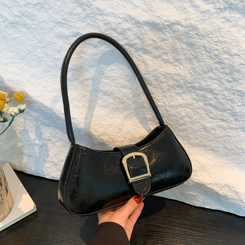 Women's Pu Leather Solid Color Streetwear Square Zipper Shoulder Bag