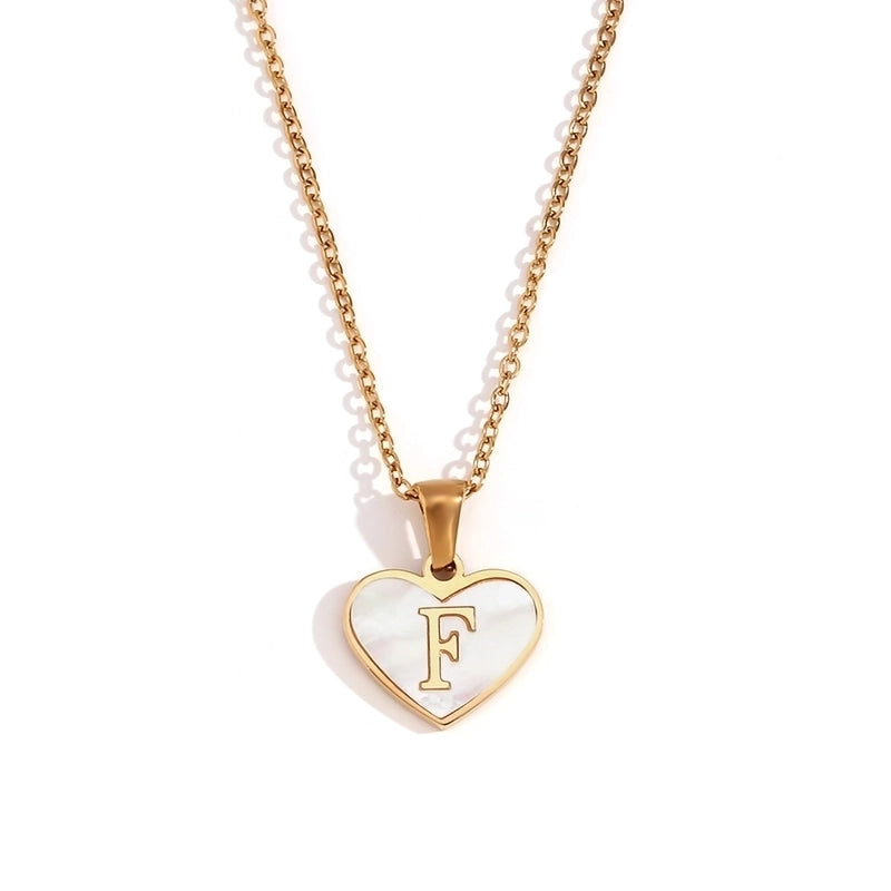 Minimalist Letter Heart Shape 304 Stainless Steel Shell Plating Pendant Necklace