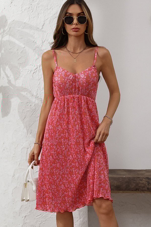 Fashion Floral Print Sleeveless Casual Dress