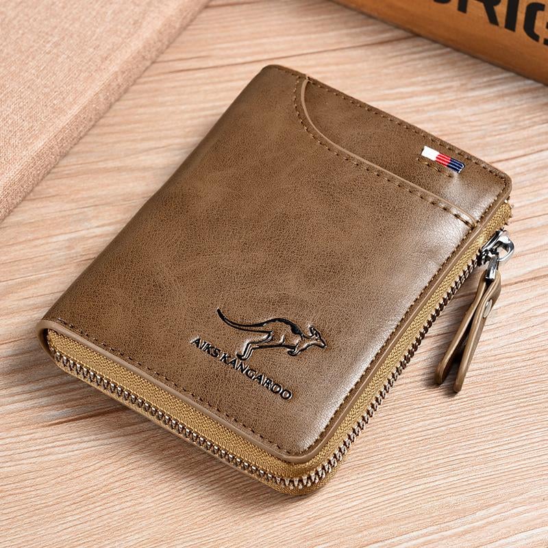 🔥 BIG SALE - 48% OFF 🔥🔥Men Wallet Zipper Genuine Leather Purse ( RFID PROTECTED )