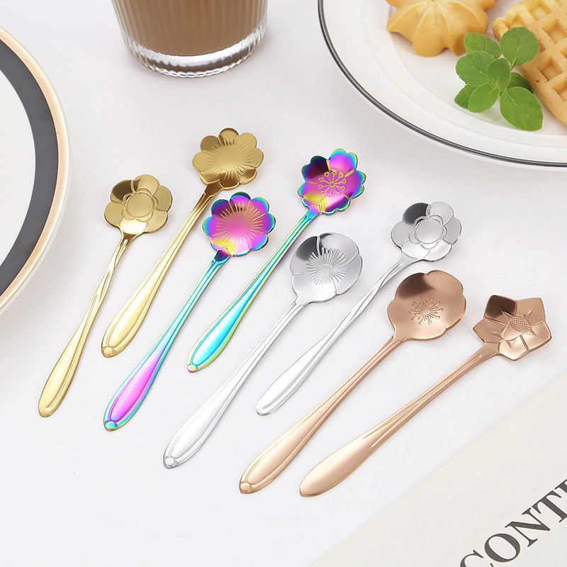 Casual Flower Stainless Steel Spoon