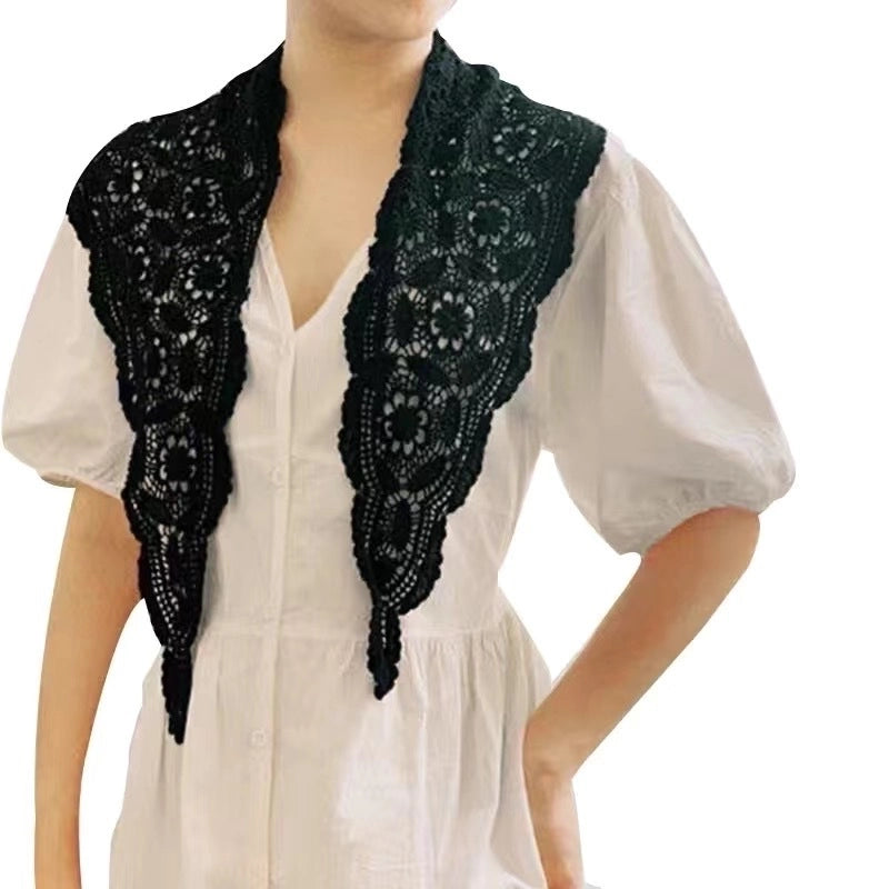 Women's Sweet Flower Cotton Hollow Out Scarf