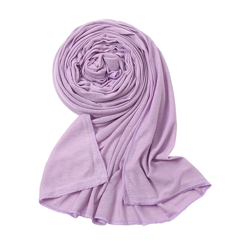 Women's Minimalist Solid Color Mercerized Cotton Winter Scarves
