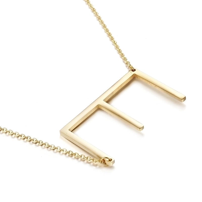 Titanium Steel 18K Gold Plated Minimalist Plating Letter Necklace