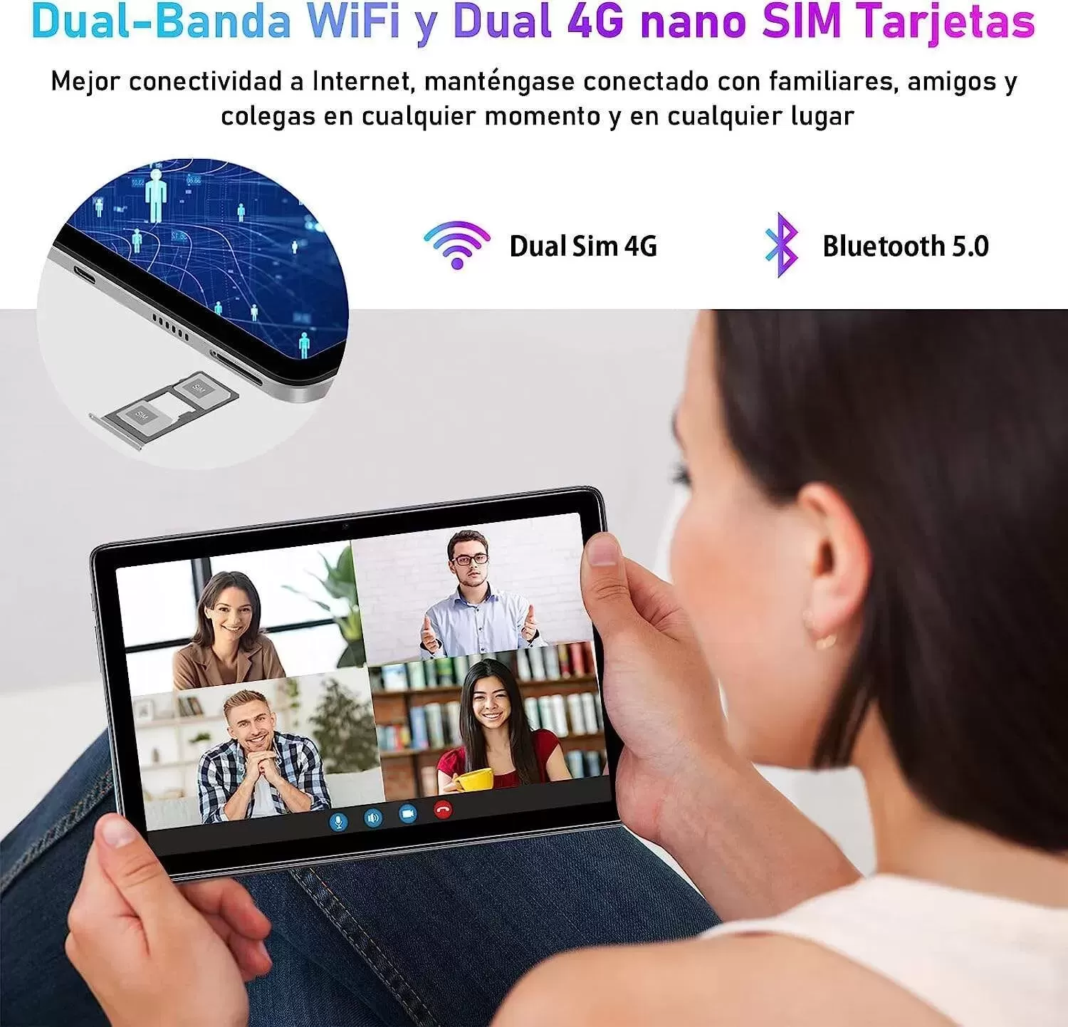 T10 Android Tablet 2K HD 10.1 inch, 15GB RAM 128GB ROM(TF 1TB), Octa-Core Android 12 OS, Battery 8300mAh, 2.4/5G WiFi&Bluetooth 5.0, 13MP+8MP Camera, TÜV Low Bluelight Tablet for Kids (Silvery)