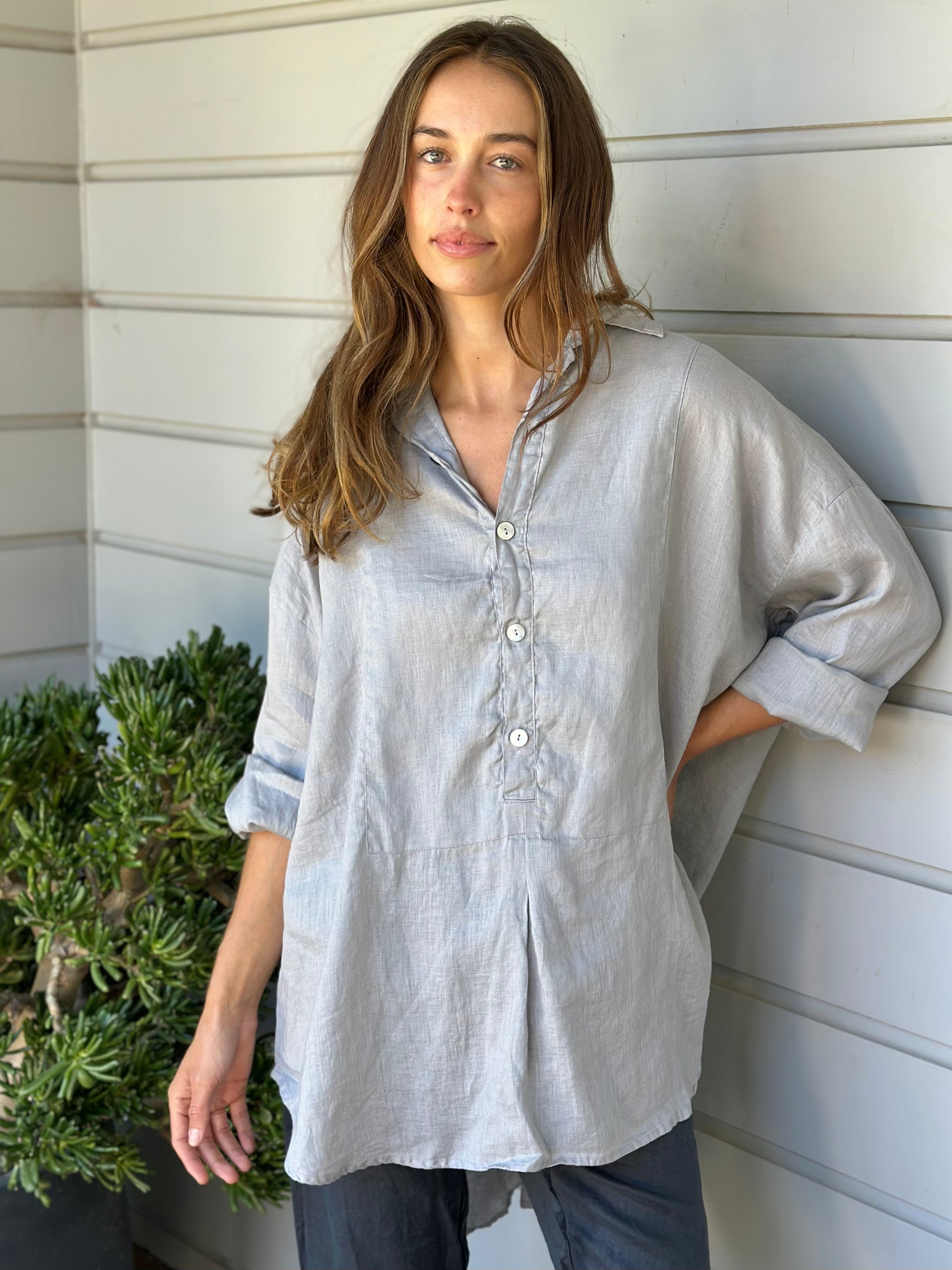 megan shirt-soft grey